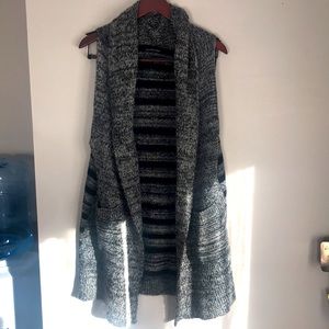 Long sweater vest/duster one size /Large side gray
